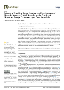 Patterns of Dwelling Types, Location, and Spaciousness of Living in Norway