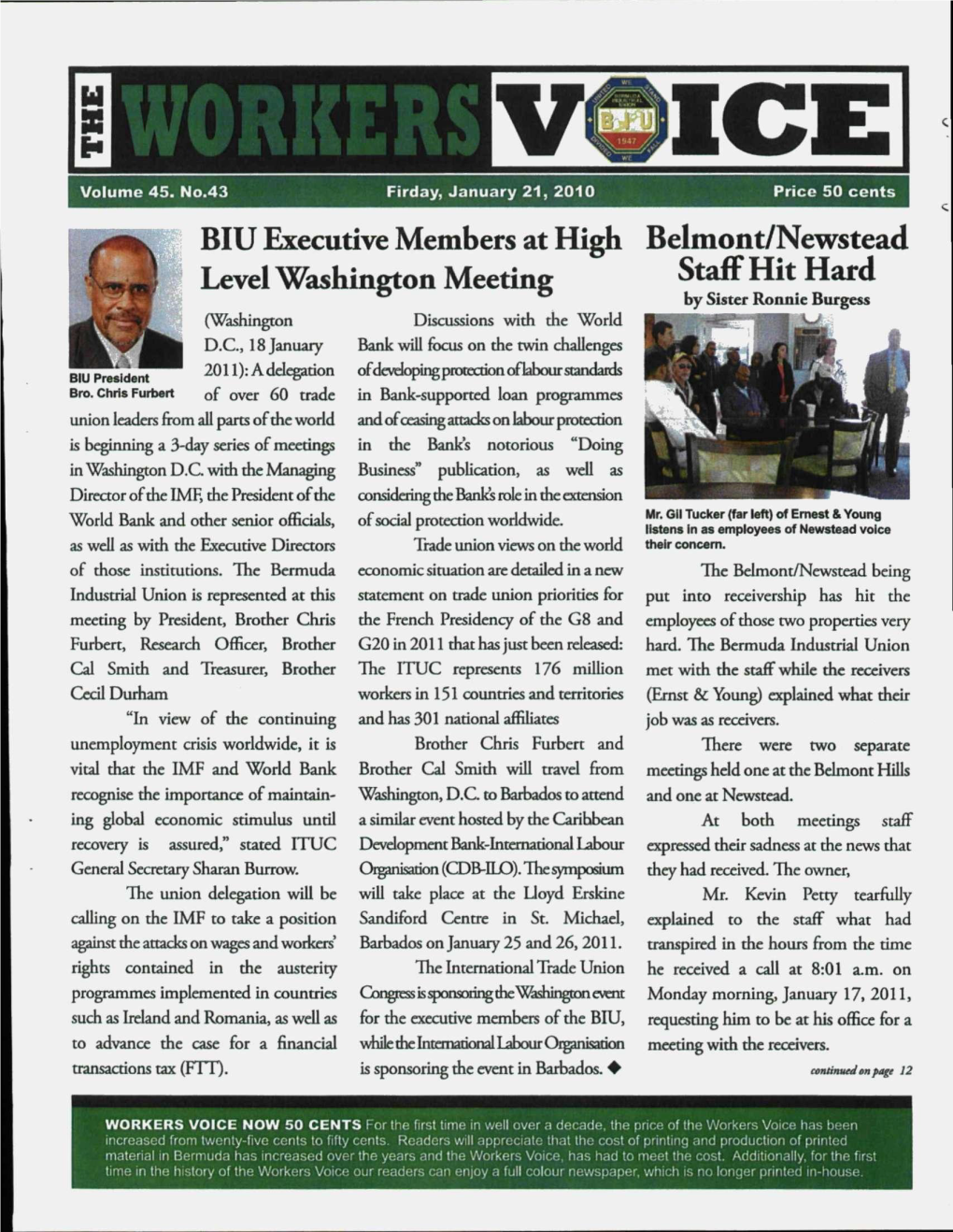 BIU Executive Members at High Level Washington Meeting Belmont