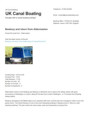 Newbury and Return from Aldermaston | UK Canal Boating