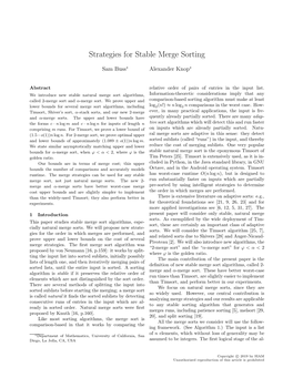 Strategies for Stable Merge Sorting