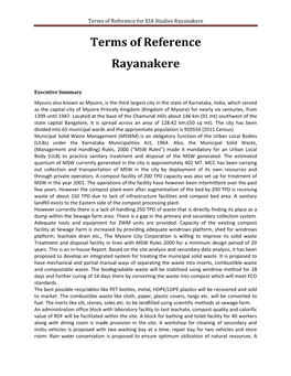 Terms of Reference Rayanakere