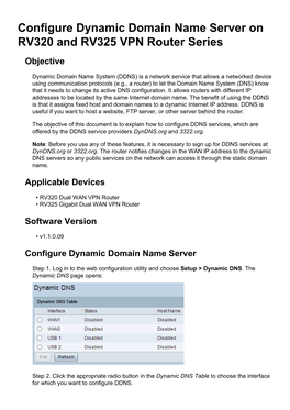Configure Dynamic Domain Name Server on RV320 and RV325 VPN Router Series