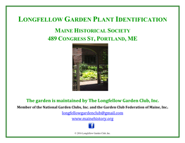 Longfellow Garden Plant Identification