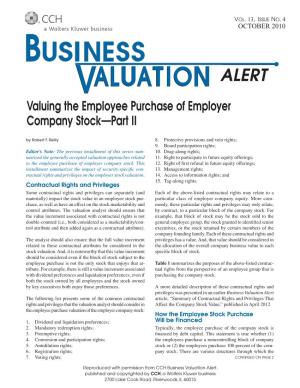 Valuing the Employee Purchase of Employer Company Stock—Part II
