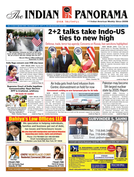 2+2 Talks Take Indo-US Ties to New High