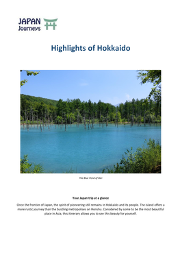 Highlights of Hokkaido