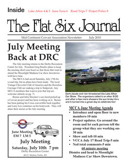 July Meeting Back at DRC the July Meeting Returns to the Derby Recreation Center for July