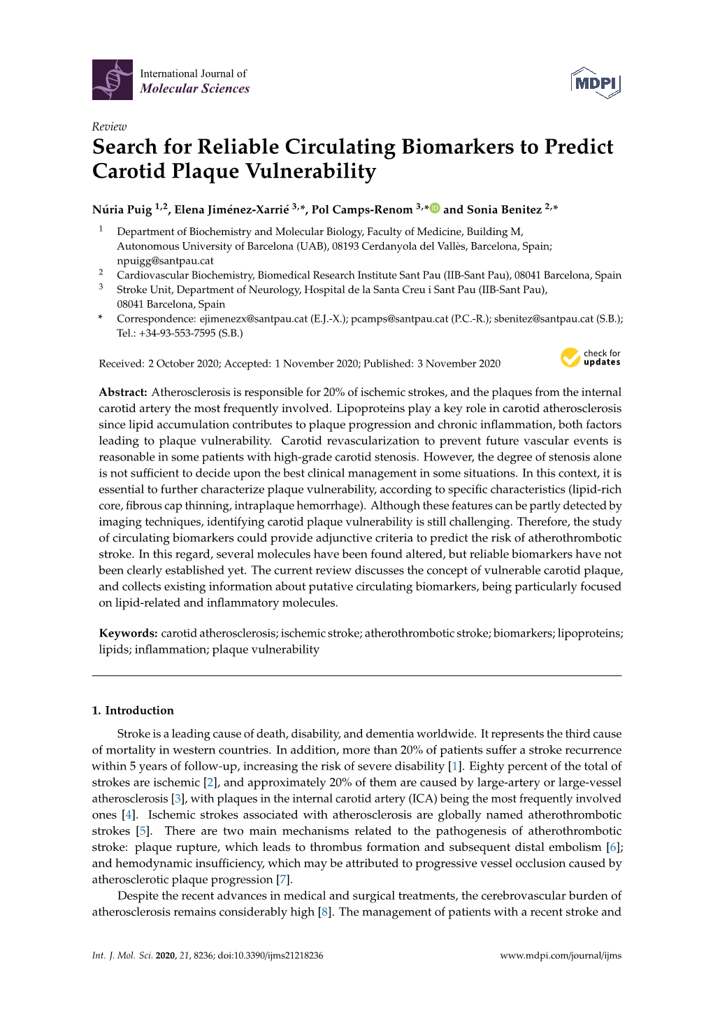 Search for Reliable Circulating Biomarkers to Predict Carotid Plaque Vulnerability