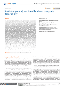 Spatiotemporal Dynamics of Land-Use Changes in Yenagoa City