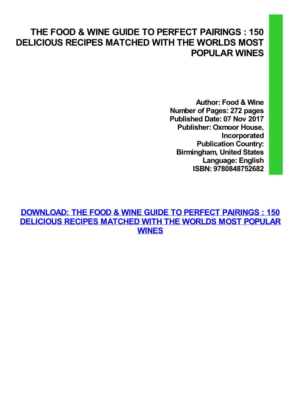 PDF Download the Food & Wine Guide to Perfect Pairings