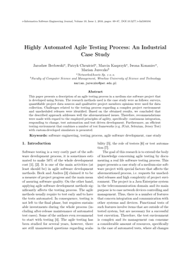 Highly Automated Agile Testing Process: an Industrial Case Study
