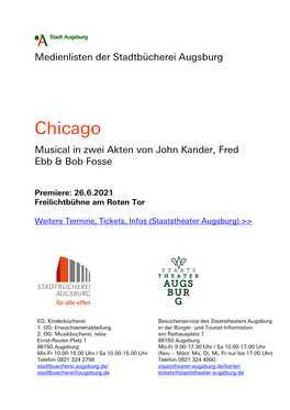 Chicago Musical in Zwei Akten Von John Kander, Fred Ebb & Bob Fosse
