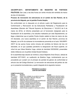 320-Drpp-2017.- Departamento De Registro De Partidos Políticos