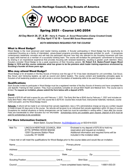 Wood Badge-Spring 2021 Flyer