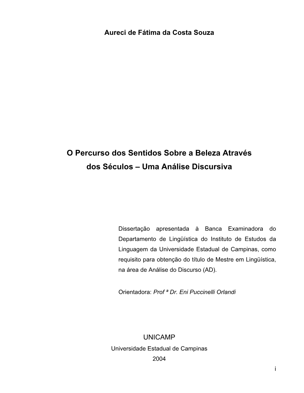 O Percurso Dos Sentidos Sobre a Beleza Através Dos Séculos – Uma Análise Discursiva