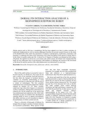 Dorsal Fin Interaction Analysis of a Bioinspired Surfperche Robot