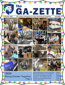 HOLIDAY 2020 GA-Zettethe Campus Newspaper for Penn State Greater Allegheny VOLUME 4