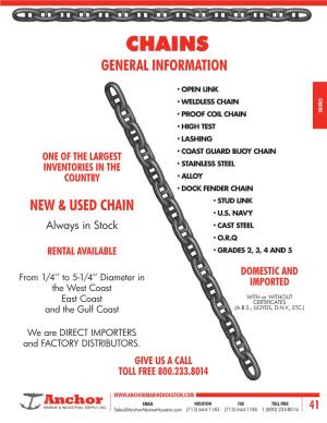 Chains General Information