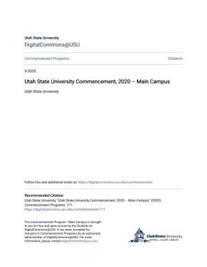 Utah State University Commencement, 2020 – Main Campus