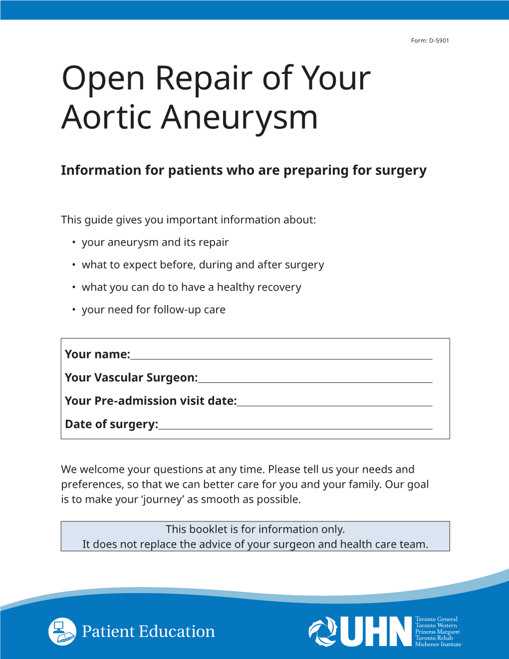 Open Repair of Your Aortic Aneurysm