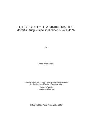 Mozart's String Quartet in D Minor, K