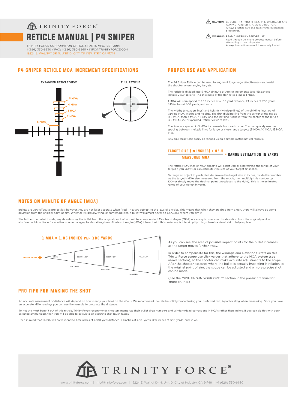 RETICLE MANUAL | P4 SNIPER Attempting to Use This Product