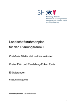 Landschaftsrahmenplan Für Den Planungsraum II