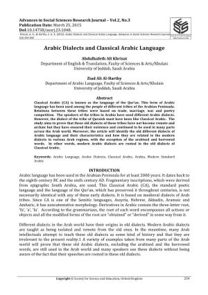 Arabic'dialects'and'classical'arabic