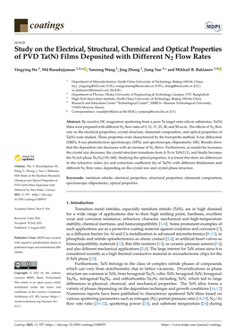Films Deposited with Different N2 Flow Rates