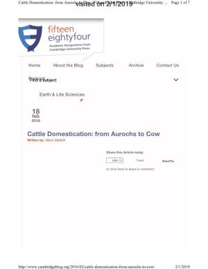 Cattle Domestication: from Aurochs to Cow Written By: Mario Melletti