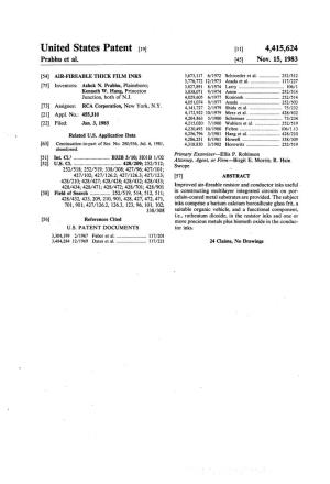 United States Patent (19) 11 4,415,624 Prabhu Et Al