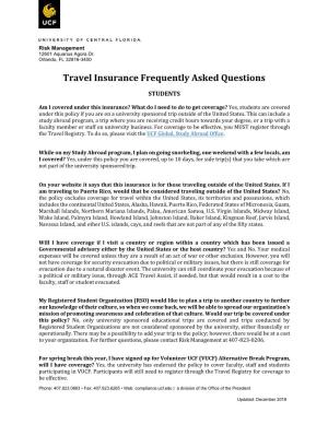 Travel Insurance Frequently Asked Questions