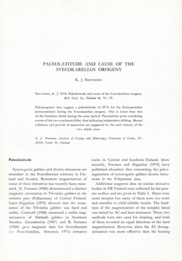 Paleolatitude and Cause of the Svecokarelian Orogeny