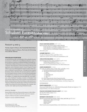 Schubert Forever, 1829–1995