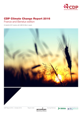 CDP Climate Change Report 2016 France and Benelux Edition