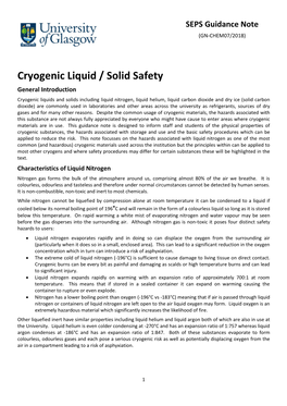 Cryogenic Liquid / Solid Safety