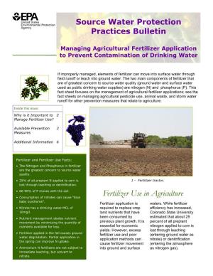 Managing Agricultural Fertilizer Application to Prevent Contamination of Drinking Water