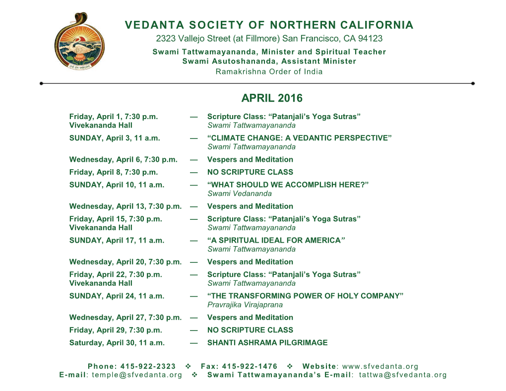 Vedanta Society of Northern California