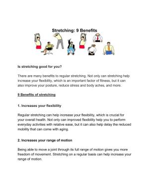 Stretching: 9 Benefits