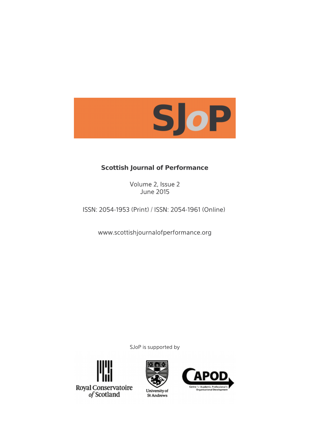 Scottish Journal of Performance Volume 2, Issue 2 June 2015 ISSN