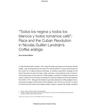 Race and the Cuban Revolution in Nicolás Guillén Landrián’S Coffea Arábiga