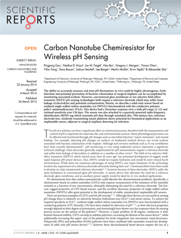 Carbon Nanotube Chemiresistor for Wireless Ph Sensing