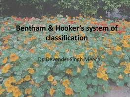 Bentham & Hooker's System of Classification