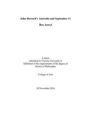 John Howard’S Australia and September 11
