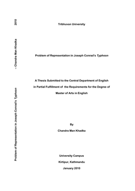 Tribhuvan University Problem of Representation in Joseph Conrad's