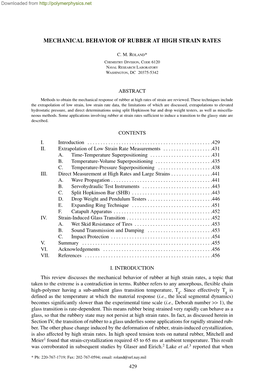 Mechanical Behavior of Rubber at High Strain Rates