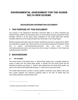 Environmental Assessment for the Kuiseb Delta New Scheme