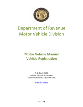 Motor Vehicle Registration