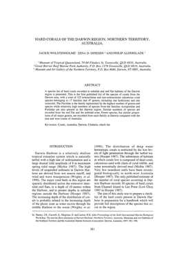Hard Corals of the Darwin Region, Northern Territory, Australia