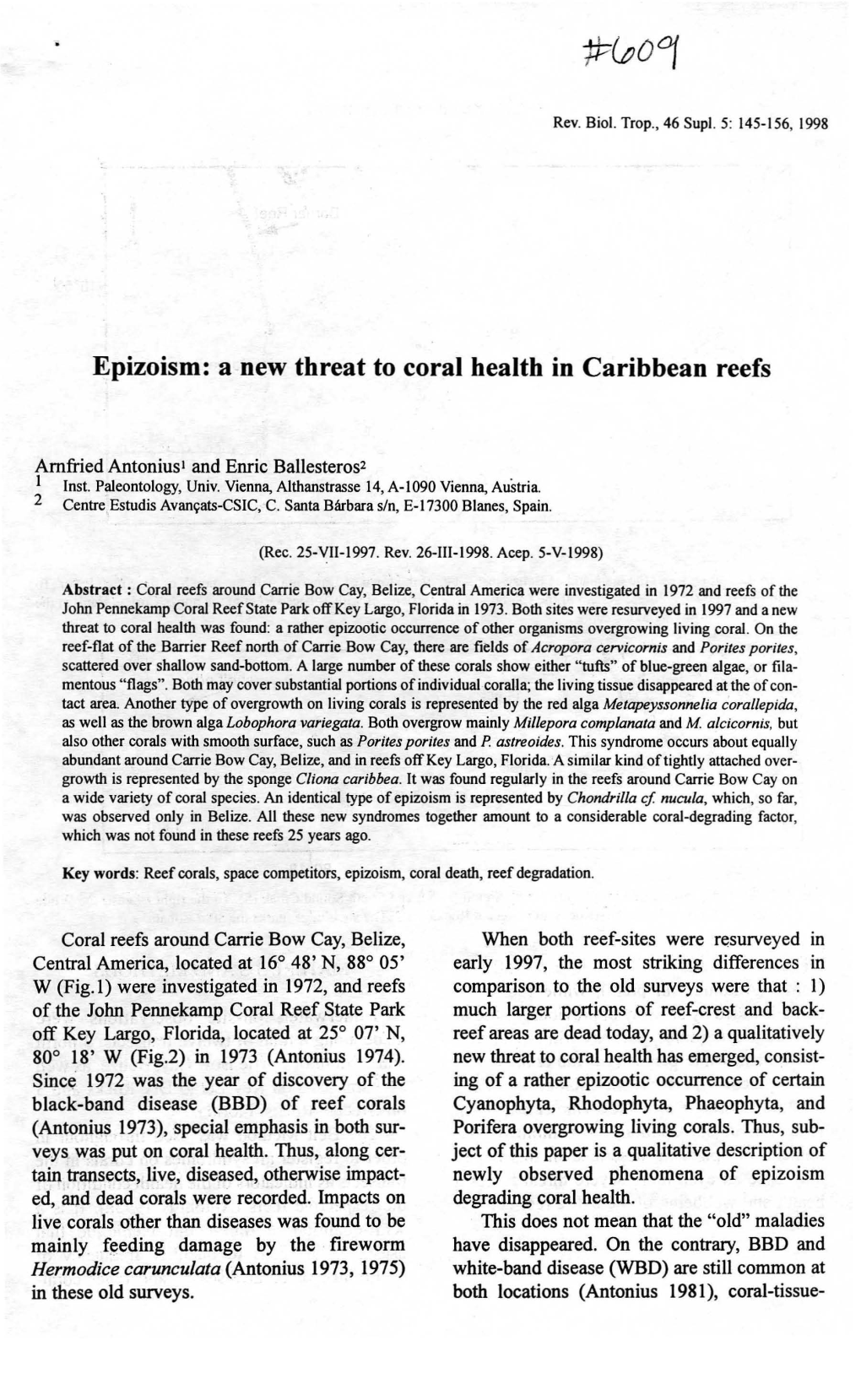 A New Threat to Coral Health in Caribbean Reefs